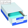 Archiv-Schublade, (B)280 x (T)365 x (H)140 mm, Wellpappe, wei? / blau, 10er Pack