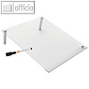 Notiztafel mit Metallst?tzen, DIN A4, randlos, Boardmarker, Acryl, glasklar
