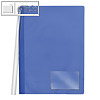 FolderSys Klemmmappe mit Schiene, A4, PP, vollfarbig blau, 10 St?ck, 13008-40