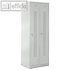 officio Spind, 2 Abteile, H170 x B590 cm, Zylinderschloss, Stahl, grau