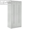 officio Spind, 2 Abteile, H170 x B80 cm, Drehriegelverschluss, Stahl, grau