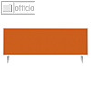 Magnetoplan Tischtrennwand VarioPin, 1.600 x 500 mm, Filz/Alu, orange, 1116044