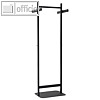 Reihen-Garderobenst?nder, (H)1.720 mm, 8+2 Haken & Querstange, Stahl, schwarz