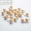 Pinnwandnadeln, Holzkopf / Edelstahlnadel, (?)12 x (L)22 mm, beige, 25 St?ck