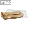 Schale mit transparentem Deckel, 400ml, 14 x 20 cm, Palmblatt/rPET, natur, 50St.