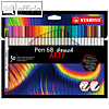 Pinselstift Pen 68 brush ARTY mit flexibler Pinselspitze, 30er Set, 568/30-21-20