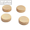 Sigel Holz-Neodym-Magnet für max. 20 Blatt, (Ø)33 x (H)9 mm, 4er Set, BA210