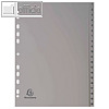 Kunststoff-Register, Zahlen, DIN A4, 20-teilig, Recycling-PP, grau, 1721E