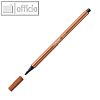 STABILO pen 68, Fasermaler, Tinte auf Wasserbasis, r?tel, 68/38