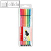 STABILO Fasermaler Pen 68, Etui mit 6 Farben, sortiert, 6806-1
