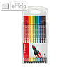 STABILO Fasermaler Pen 68, Etui mit 10 Farben, sortiert, 6810/PL