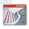 STABILO Fasermaler Pen 68, Metall-Etui mit 20 Farben, sortiert, 6820-6