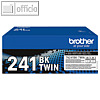 Brother Lasertoner, ca. 2x 2.500 Seiten, schwarz, 2 St?ck, TN241BKTWIN