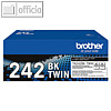 Brother Lasertoner, ca. 2 x 2.500 Seiten, schwarz, 2 St?ck, TN242BKTWIN