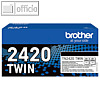 Brother Lasertoner, ca. 2x 3.000 Seiten, schwarz, 2 St?ck, TN2420TWIN