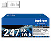 Brother Lasertoner, ca. 2x 3.000 Seiten, schwarz, 2 St?ck, TN247BKTWIN