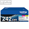 Brother Lasertoner Multipack, ca. 3x 1.400 Seiten, 3-farbig, TN242CMY