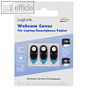 Webcam-Abdeckung für Notebooks/Smartphones/Tablet-PCs, Metall, schwarz, 3er Set