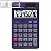 Taschenrechner, 8-stellig, Solar- & Batteriebetrieb, (T)11.9 cm, blau