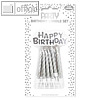 Clairefontaine Geburtstagskerzen-Set "Happy Birthday", (H)75 mm, silber,26574-SC