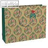 Weihnachts-Geschenktüte "Holly", 373 x 118 x 275 mm, 210 g/qm, Kraftpapier