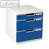 Multiform B?roboxen MODULO A4, 3 Laden/2 H?hen, blau, 325003D