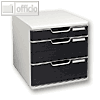 Multiform B?roboxen MODULO A4, 3 Laden/2 H?hen, grau/schwarz, 325014D