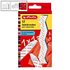 Tafelkreide, viereckig, gespitzt, (L)8.8 cm, Papierh?lle, wei?, 12 St?ck