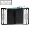 Kreditkartenetui mit Scheinfach, Nappaleder, 100 x 85 mm, 6 Karten, schwarz