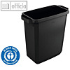 Abfallbehälter, 60 Liter, rechteckig, (H)600 mm, Recycling-Kunststoff, schwarz