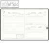 Zettler Taschenkalender, 1 Tag/1 Seite, 10.2 x 14.2 cm, schwarz, 610-1020