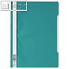 Schnellhefter DIN A4, PP, transparentes Deckblatt, petrol, 50 St?ck, 257332