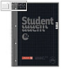 Collegebl?cke, DIN A4, kariert, Lineatur 28, Innen- & Au?enrand, 80 Blatt, 5 St.