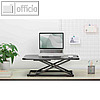 Ergonomischer Sitz-Steh Arbeitsplatz, 6 H?hen, (B)67 cm, Stahl/Holz, schwarz