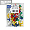 Alco Pinnwandnadeln, Spitzenl?nge: ca. 10 mm, farbig sortiert, 100 St?ck, 663-26