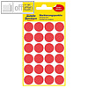Avery Zweckform Markierungspunkte, abl?sbar, rund / ?18 mm, rot, 96 St?ck, 3595