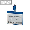 Durable Namensschild Security mit Clip, 90 x 60 mm, blau, 25 St?ck, 8106-06