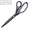 Schere mit gummierter Griffzone, (L)26 cm, rostfrei, Stahl, schwarz/grau