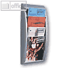 Wandhalter "Quick Fit", 4 F?cher DIN A4, 65 x 29 x 9,5 cm, silber, 4061.35