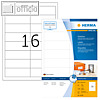 Inkjet-Etiketten A4, 97 x 33.8 mm, permanent, spitz, Rand, wei?, 1.280 St?ck
