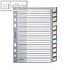 Kunststoff-Register DIN A5, 12-tlg., grau, wechselb. Einsteckschilder,