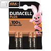 Duracell Batterien PLUS Micro AAA, 1.5 V, 4 Stück, 141117