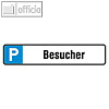 Hinweisschild "Parkplatz Besucher", 52 x 11 cm, wei?/blau/schwarz, 11.5530