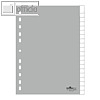 Kunststoff-Register DIN A4, blanko, Schilder bedruckbar, 20-tlg., PP, grau