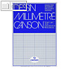 Millimeterpapier-Block DIN A4, 90 g/m?, Rasterlinien, wei?/blau, 50 Blatt