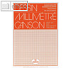 Millimeterpapier-Block DIN A4, 90 g/m?, Rasterlinien, wei?/rot, 50 Blatt