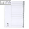 officio Zahlenregister, "1-12", DIN A4, Kunststoff, grau, 12-teilig