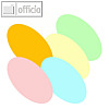 Moderationskarten helle Farben, Oval 180x110 mm, Papier 140g/m?, sortiert,500Bl.