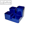 Arlac Uni-Schreibtischbutler, 4 Fächer, 13 x 13 x 9 cm, PS, blau, ARL23424