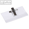 Namensschild mit Kombiklemme, (B)90 x (H)60 mm, PVC, transparent, 24 St?ck